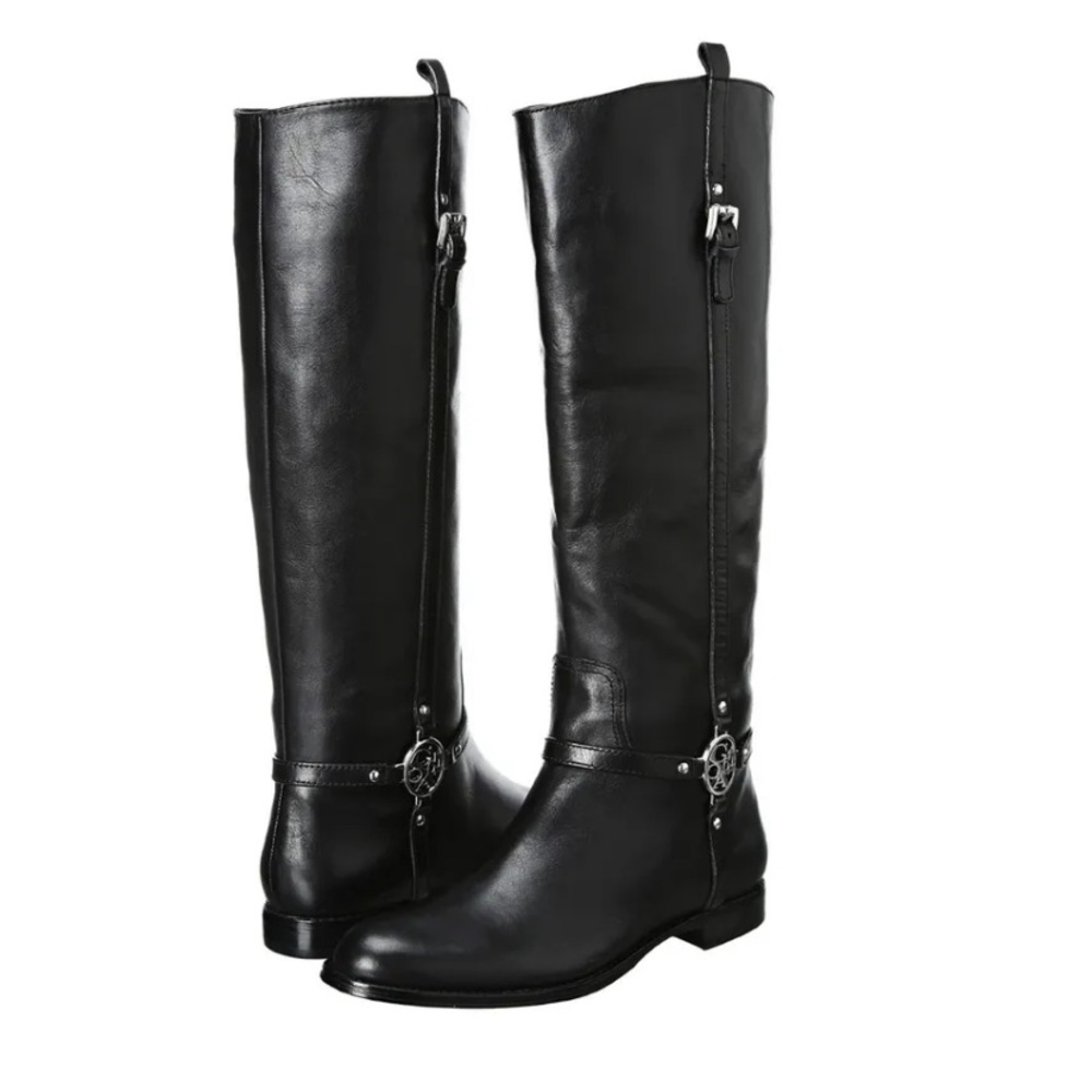Coach Milan calf leather logo boots -size 7 - Picture 2 of 5